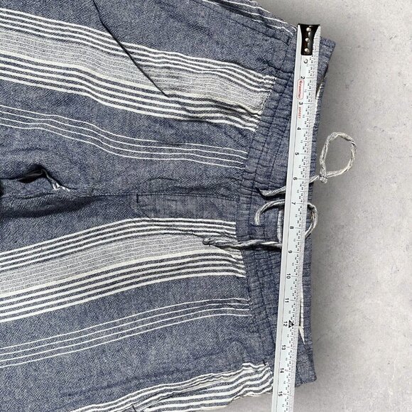 Old Navy‎ Linen Blend Pants Women's Small Pull On Casual Beach Summer Striped - Picture 2 of 12